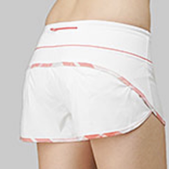 Lululemon Run Speed shorts white/passion Pink Sz 6 Lined Eternal Drawstring - Picture 3 of 10